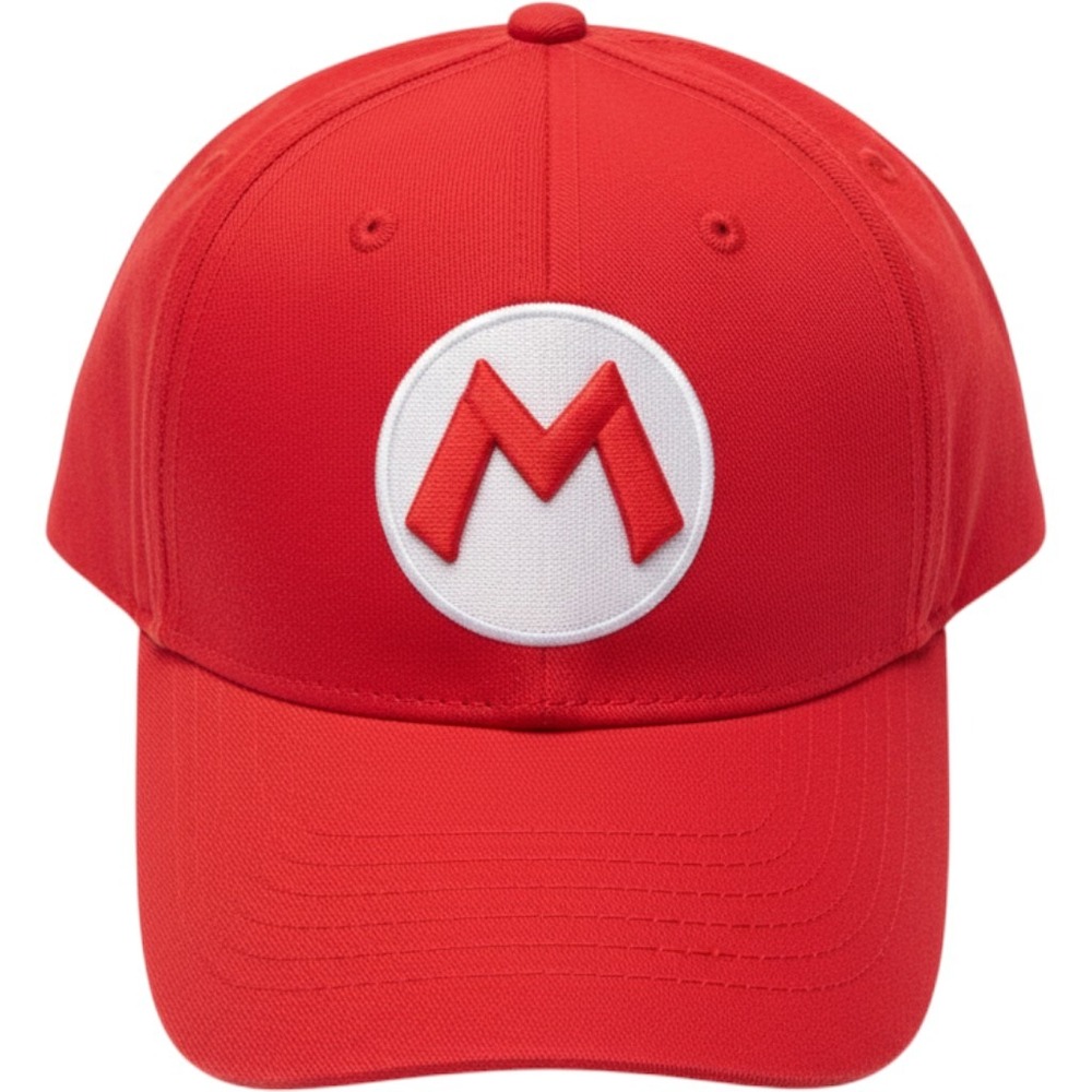 Nintendo Super Mario Baseball Cap Adult OSFM Red Good Snapback M Logo Hat